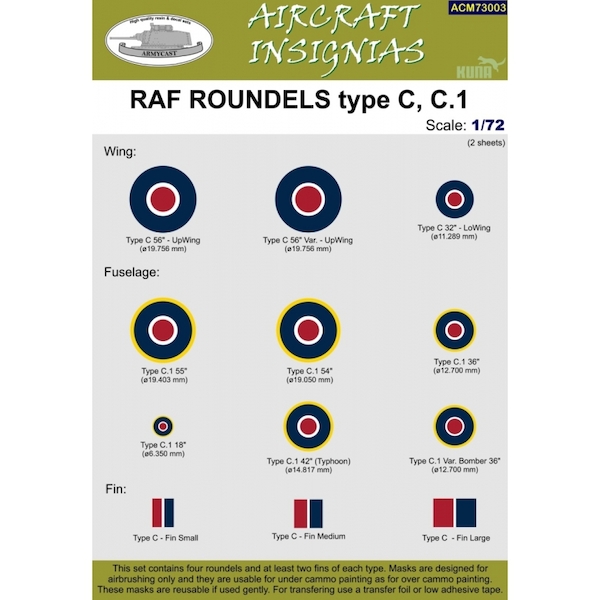 RAF Roundels Type C, C1, masks ACM73003