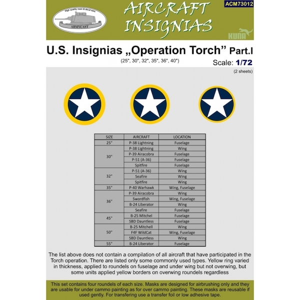 US Insignia Operation Torch Part 1 ACM73012