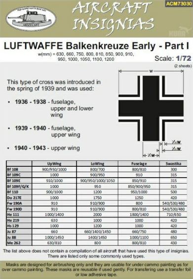 Luftwaffe Balkenkreuze early Part 1  ACM73030