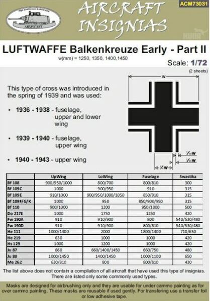 Luftwaffe Balkenkreuze early Part 2  ACM73031
