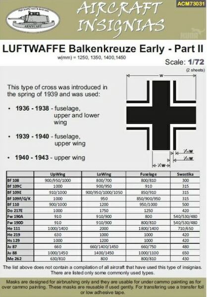 Luftwaffe Balkenkreuze early Part 2 ACM73031
