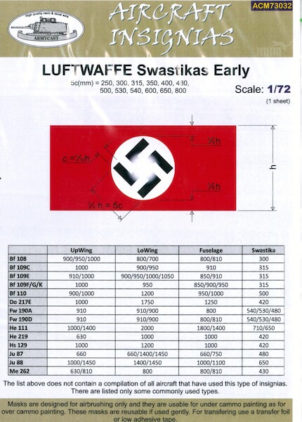 Luftwaffe Swasitka's Early  ACM73032