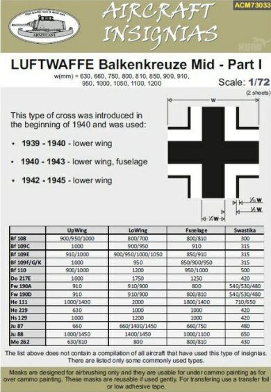 Luftwaffe Balkenkreuze Mid Part 1 ACM73033