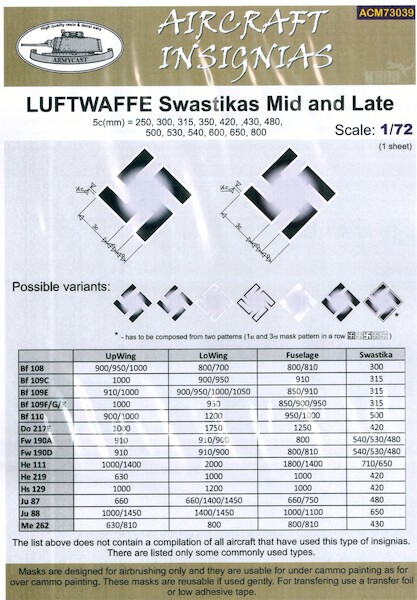 Luftwaffe Swastika's Mid and Late ACM73039