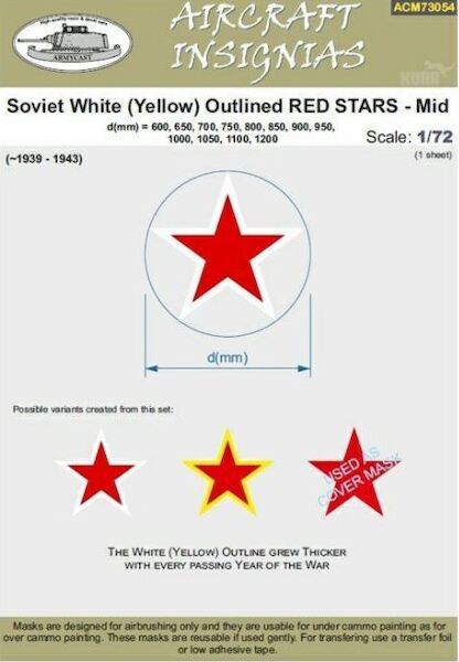 Soviet white (Yellow) outlined red stars  (Mid 1939-1943)  ACM73054