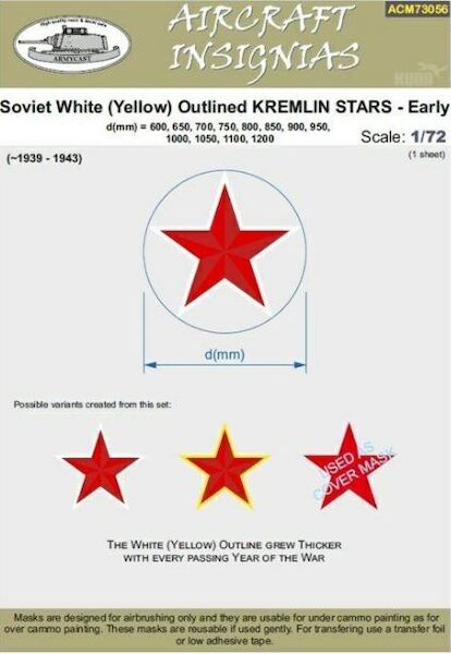 Soviet white (Yellow) outlined Kremlin stars Early  (1939-1943)  ACM73056
