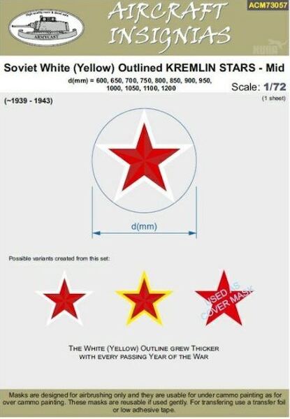 Soviet white (Yellow) outlined Kremlin stars Mid (1939-1943) ACM73057