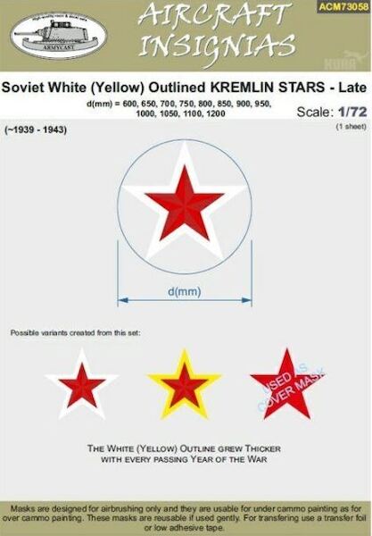 Soviet white (Yellow) outlined Kremlin stars Late (1939-1943) ACM73058