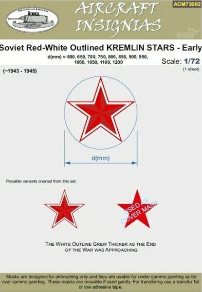 Soviet Red-White outlined Kremlin Stars - Early  1943-1945  ACM73062