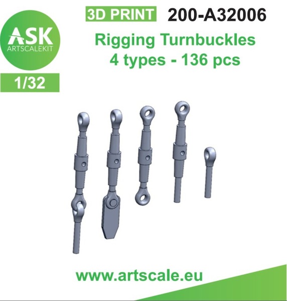 Rigging Turnbuckles 4 Types (136 pieces)_ 200-A32006