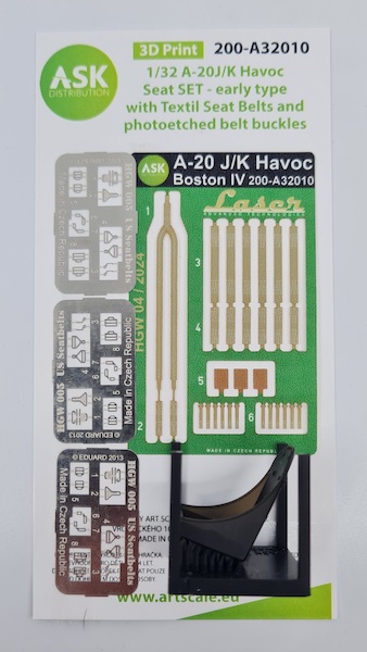 Douglas A20J/K Havoc Pilot Seat with seat belts (Hong Kong Models) 200-A32010