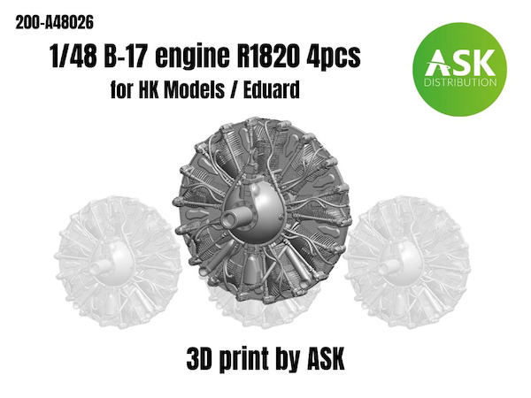Wright R1820 Cyclone engine for B17 (4x) for Hong Kong Models)  200-A48026