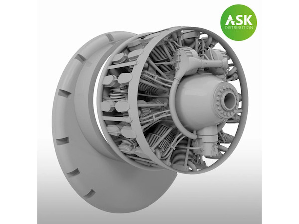 Wright R3350-57 engine for B29 Superfortress (1x for Revell/Monogram)  200-A48068