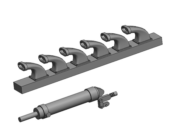 Messerschmitt Bf109F/G Exhaust and hydraulic cylinder for Undercarriage (Eduard)  200-A72014