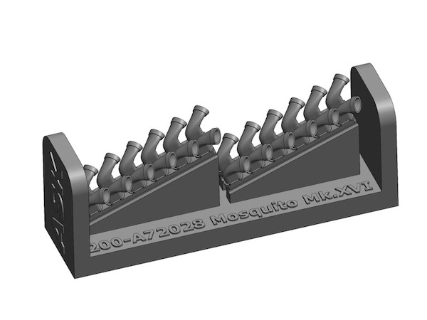 Mosquito MKXVI exhausts for PR and Bomber with double Stage Merlin engines (Special Hobby)  200-A72028