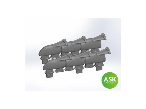Spitfire MKVb  exhausts - Fishtail Type- (Eduard)  200-A72035