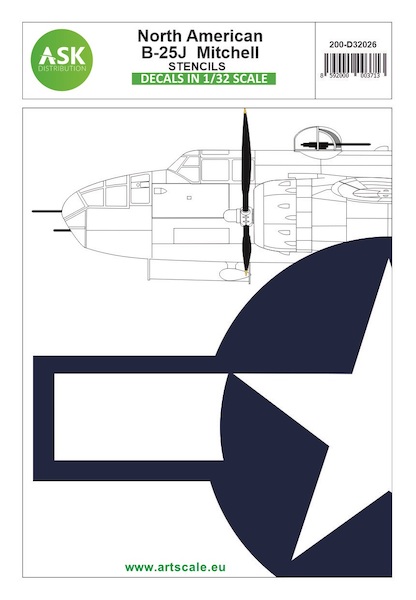 North American B25J Mitchell Stencils  200-D32026