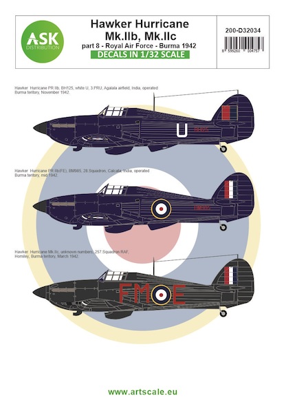 Hawker Hurricane MKIIb MKIIc Part 8 (RAF Burma1942) 200-D32034
