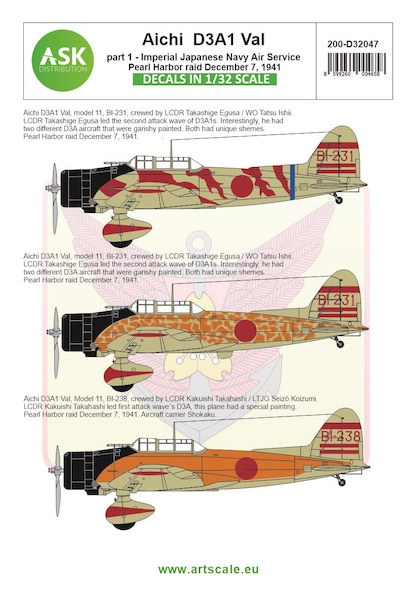Aichi D3A1 Val Part 1 (Imperial Japanese Naval Air Service Pearl Harbour raid December 7, 1941) 200-D32047