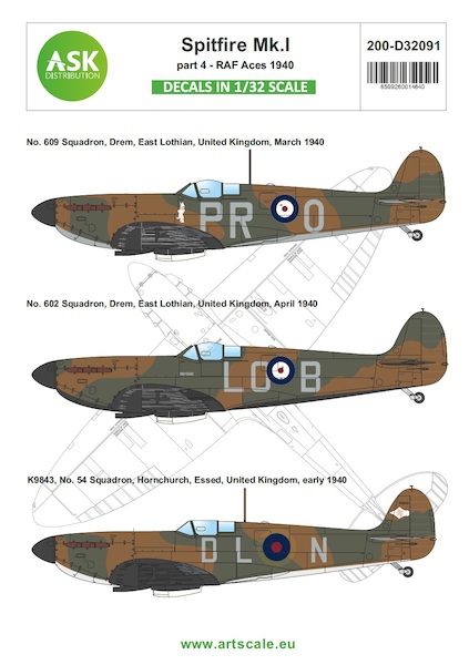Spitfire MK1 (Early) Part 4 - RAF Aces 1940  200-D32091