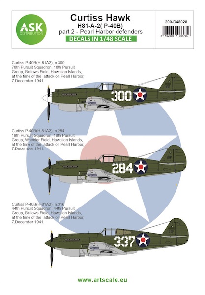 Curtiss Hawk H81-A2 (P40B)  Pearl Harbor Defenders  Part 2  200-D48028