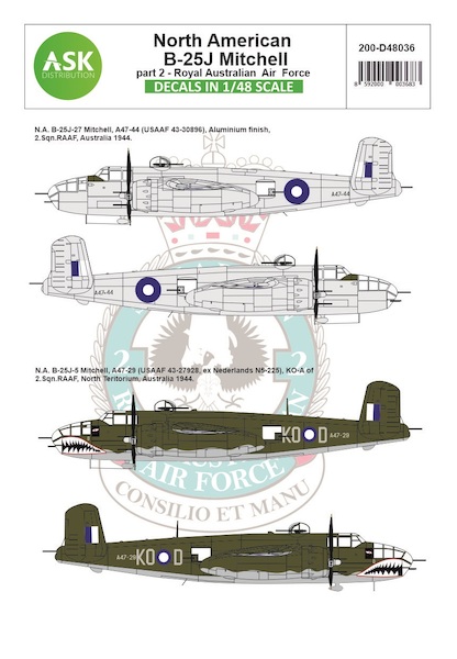 North American B25J Mitchell Part 2 Royal Australian Air Force  200-D48036