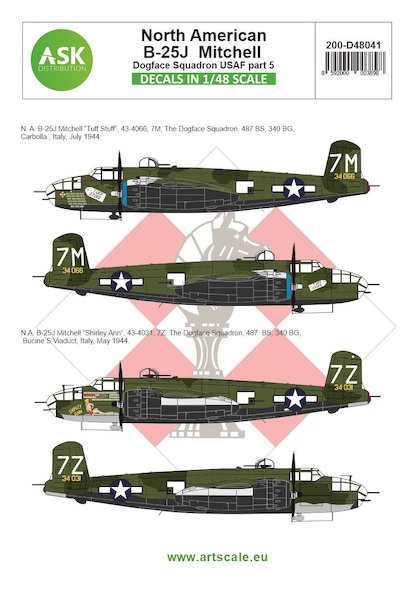 North American B25J Mitchell Part 5 (US Dogface Squadron, "Shirley Ann" & "Tuff Stuff", Mediterranean area) 200-D48041