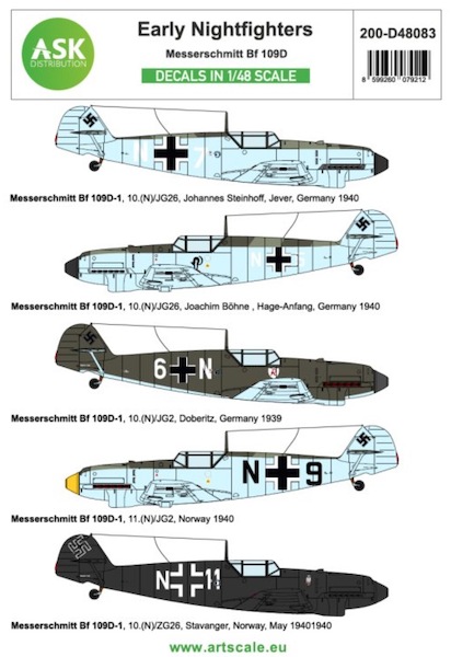Early Night Fighter, Messerschmitt Bf109D  200-D48083