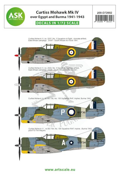 Curtiss Mohawk MKIV over Egypt and Birma 1941-1943)  200-D72002