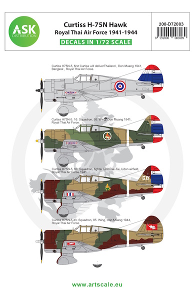 Curtiss H75N Hawk (Royal Thai AF 1941-1944) 200-D72003