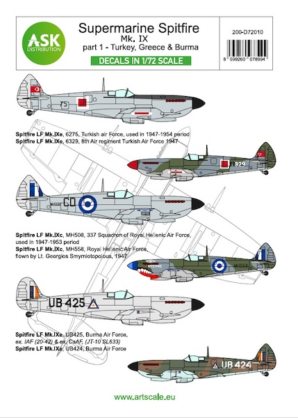 Supermarine Spitfire MKIX part 1 (Greece, Turkiye and Burma)  200-D72010