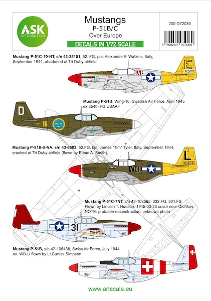 P51B/C Mustangs  over Europe  200-D72030