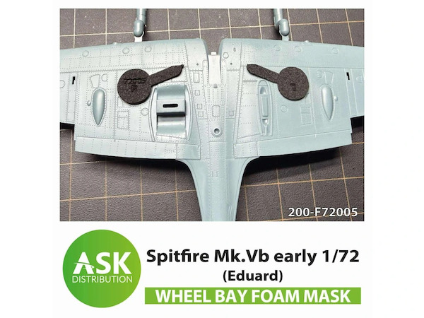 Spitfire MKVb -early- Wheelbay Foam Masks (Eduard) 200-F72005