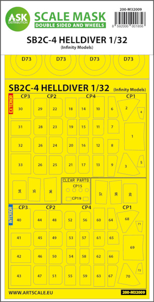 Masking Set SB2C-4 Helldiver  Canopy and wheels (Infinity Models) Double Sided  200-M32009