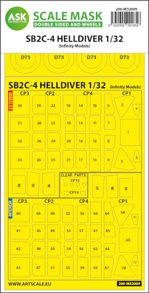 Masking Set SB2C-4 Helldiver Canopy and wheels (Infinity Models) Double Sided 200-M32009