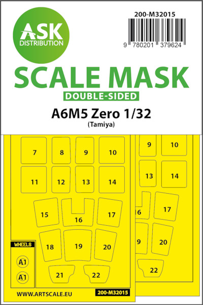 Masking Set A6M5 Zero  Canopy and wheels (Tamiya) Double Sided  200-M32015