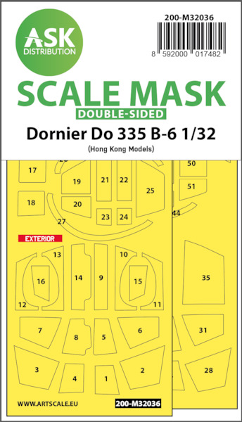 Masking Set Dornier Do335B-6 Pfeil Canopy and wheels (Hong Kong Models) Double Sided 200-M32036