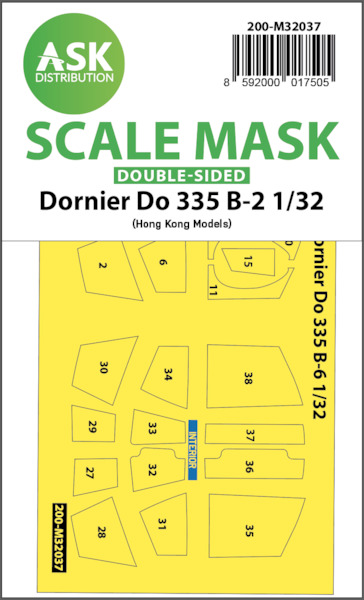 Masking Set Dornier Do335B-2 Pfeil Canopy and wheels (Hong Kong Models) Double  Sided  200-M32037