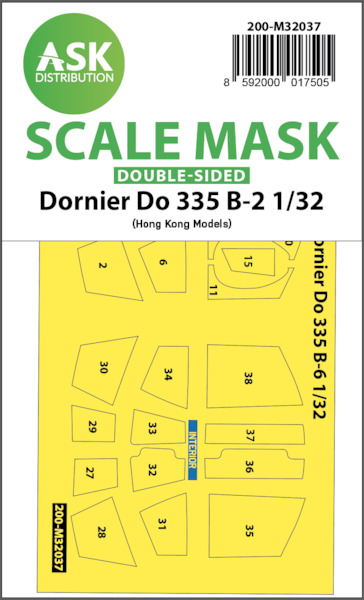 Masking Set Dornier Do335B-2 Pfeil Canopy and wheels (Hong Kong Models) Double Sided 200-M32037