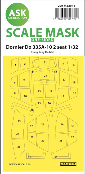 Masking Set Dornier Do335A-10 2 seat Pfeil Canopy and wheels (Hong Kong Models) Single Sided  200-M32044