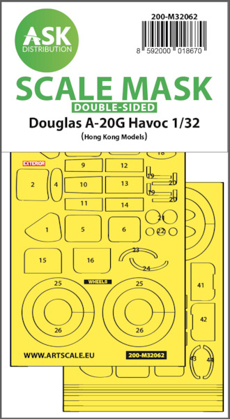 Masking Set Douglas A20G Havoc (Hong Kong Models) Double Sided 200-M32062