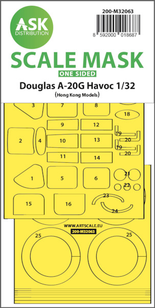 Masking Set Douglas A20G Havoc (Hong Kong Models) Single Sided  200-M32063