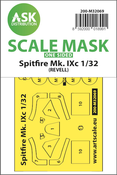Masking Set Supermarine Spitfire MkIXc (Revell) Single Sided 200-M32069