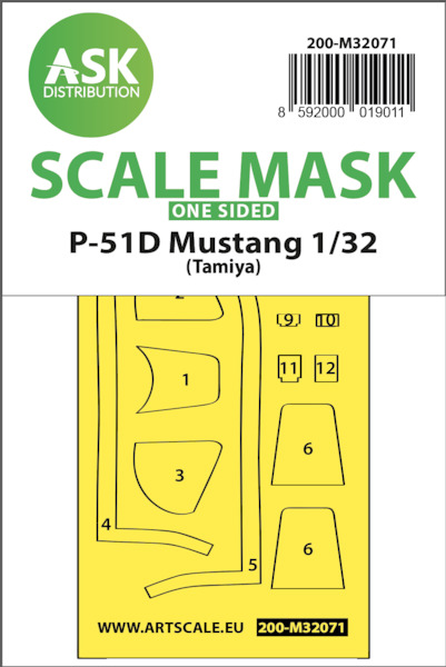 Masking Set P51D Mustang (Tamiya) Single Sided 200-M32071