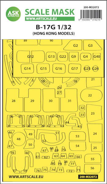 Masking Set Boeing B17G Flying Fortress (Hong Kong Models) 200-M32072