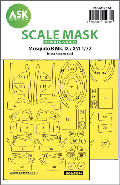 Masking Set Mosquito B. Mk.IX/XVI (Hong Kong Models) Double Sided 200-M32074