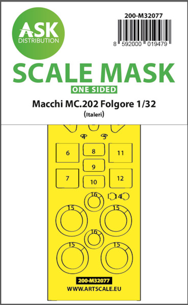 Masking Set Macchi MC202 Folgore (Italeri) Single Sided 200-M32077