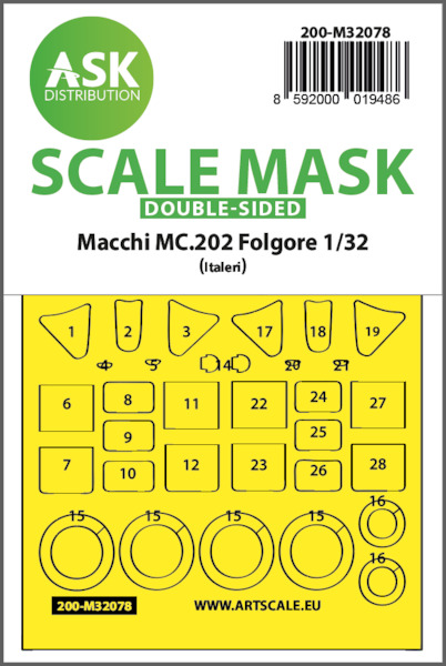 Masking Set Macchi MC202 Folgore (Italeri) Double Sided 200-M32078