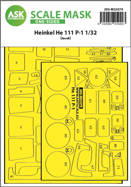 Masking Set Heinkel He111P (Revell) Sinle sided  200-M32079