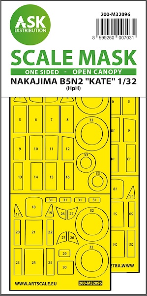 Masking Set Nakajima B5N2 "Kate" Single Sided - open canopy (Infinity) 200-M32096